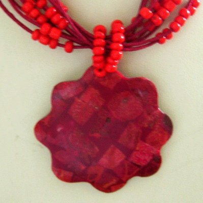 red coral necklace with bead